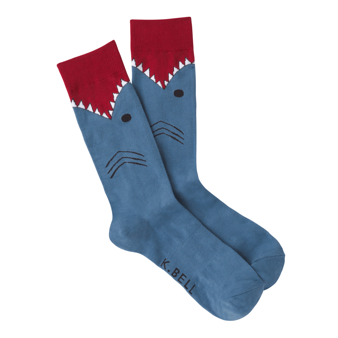 Shark Socks Men’s Crew Sock Shoe Size 6.5-12 / Blue