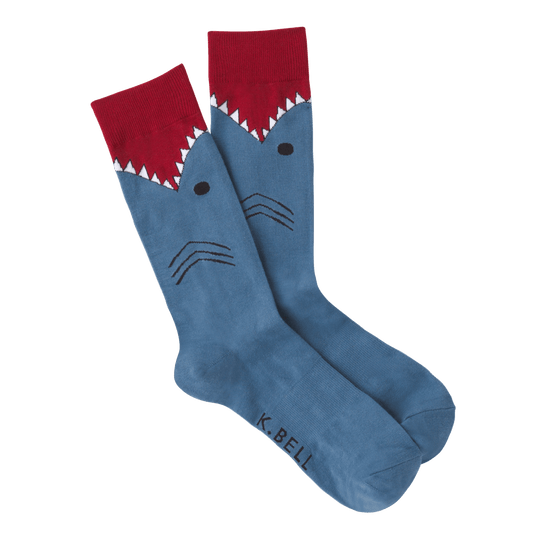 Shark Socks Men’s Crew Sock Shoe Size 6.5-12 / Blue