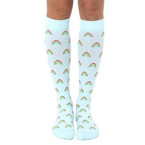 Rainbow Unisex Compression Socks Blue