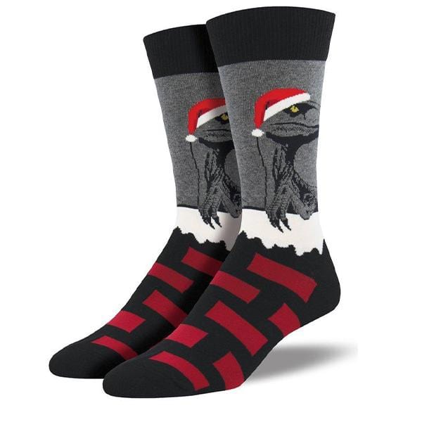 Raptor Claus Socks Men’s Crew Sock Black / Regular