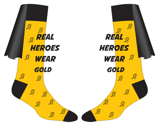 American Cancer Society Super Hero Cape Unisex Adult Crew Sock Gold