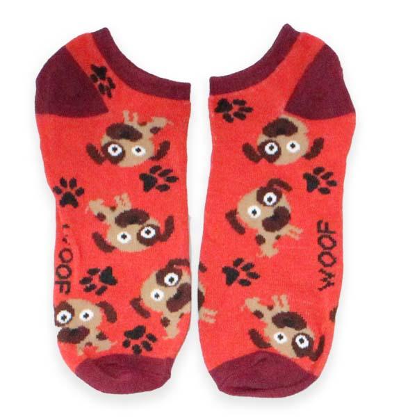 Dogs Low Cut Socks Women's No Show Sock Red