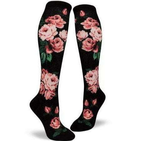 Romantic Rose Women's Knee High Sock Black