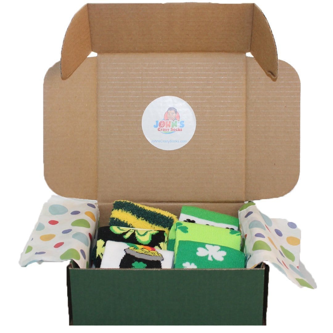 St. Patrick's Day Box of 6 Socks for Women - Gift Box Green