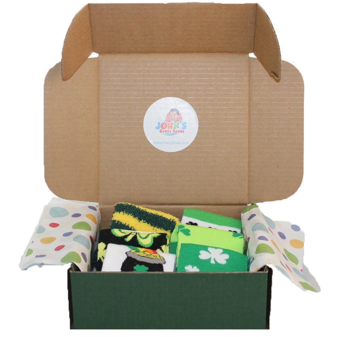 St. Patrick&#39;s Day Box of 6 Socks for Women - Gift Box Green