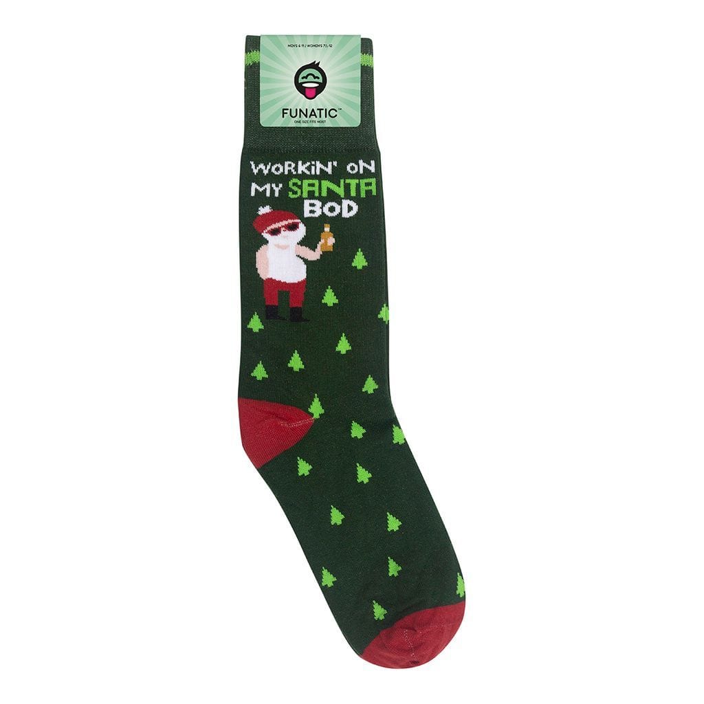 Workin' On My Santa Bod Unisex Crew Socks Green