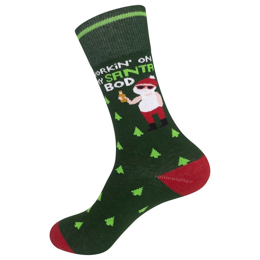 Workin' On My Santa Bod Unisex Crew Socks Green