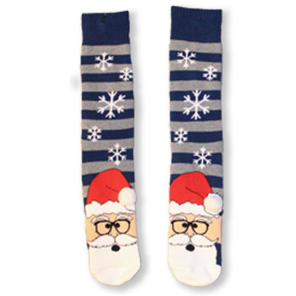 Santa Snowflake Christmas Slipper Women’s Sock Grey