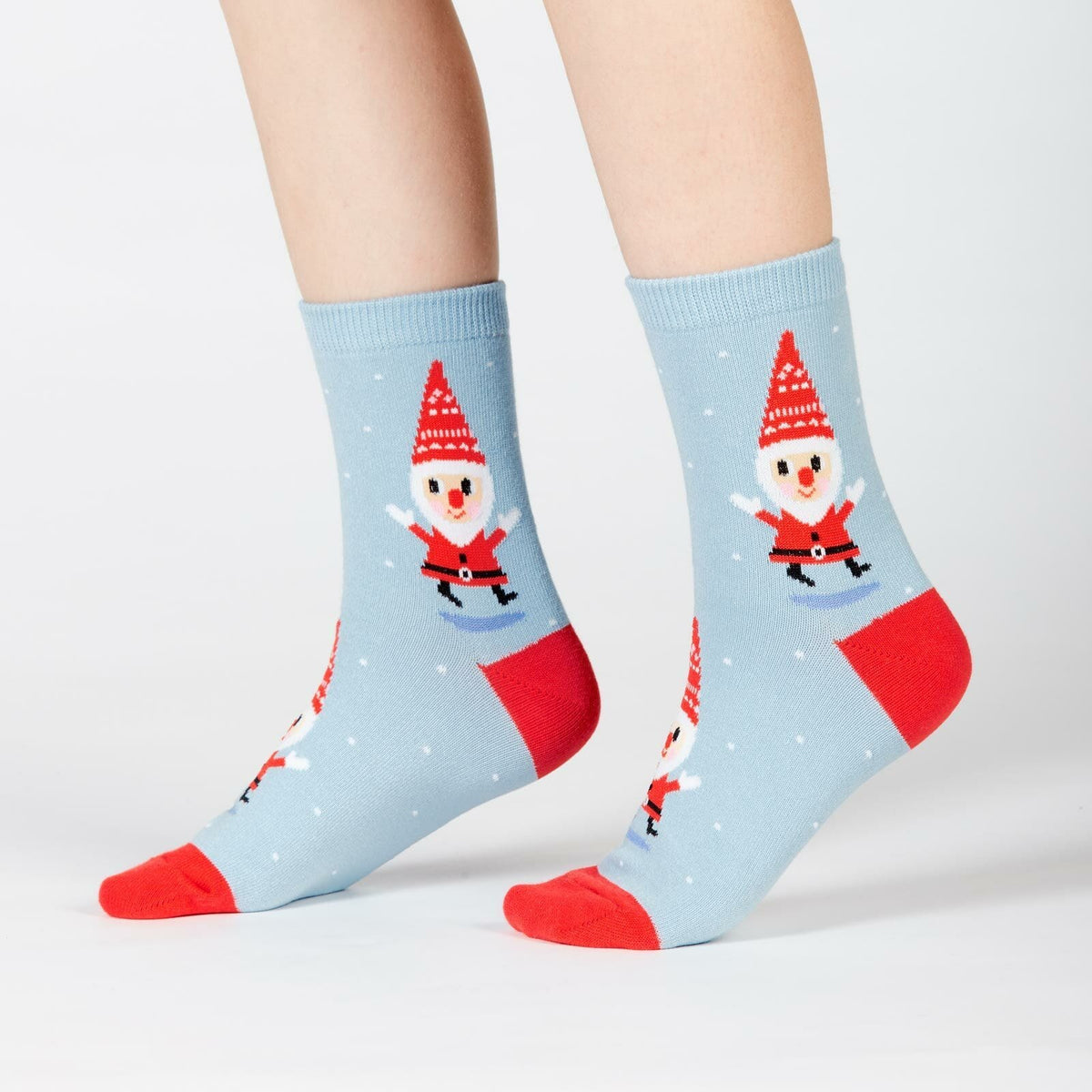 Santa Gnome Junior Crew Socks Blue