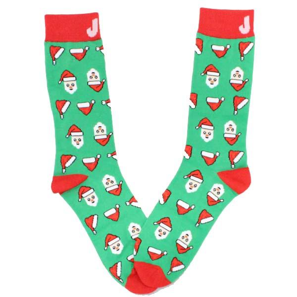 Twirling Santa Hat Crew Sock Green
