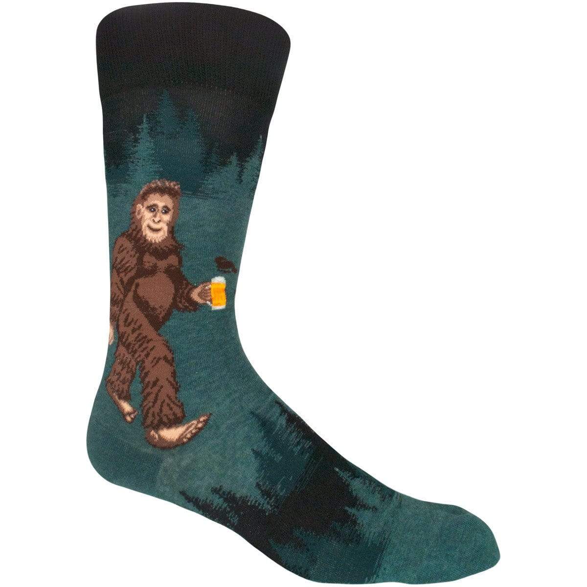 Sasquatch Loves Beer Men’s Crew Sock green