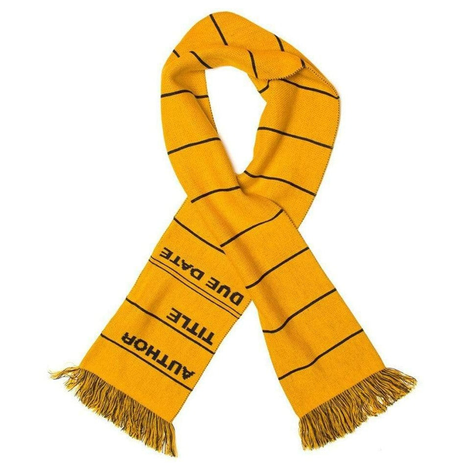 Library Card Scarf Yellow