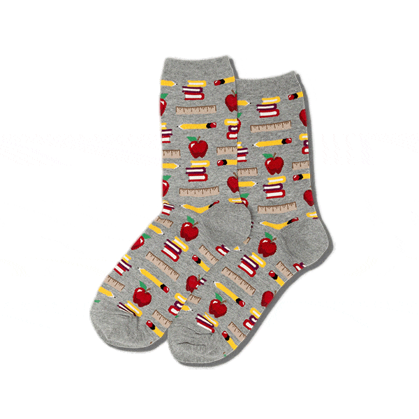 Teacher's Pet Socks Women's Crew Sock Grey