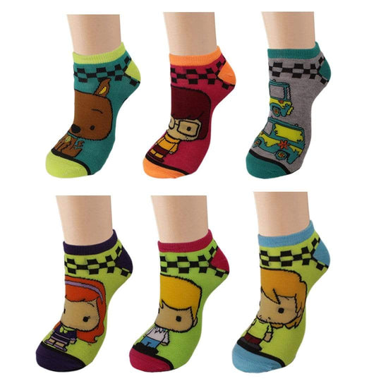 Scooby Doo 6 Pack Shortie Socks Teal