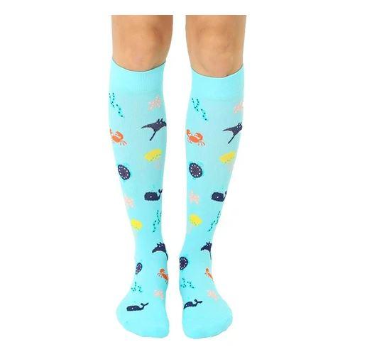 Under The Sea Compression Socks Aqua