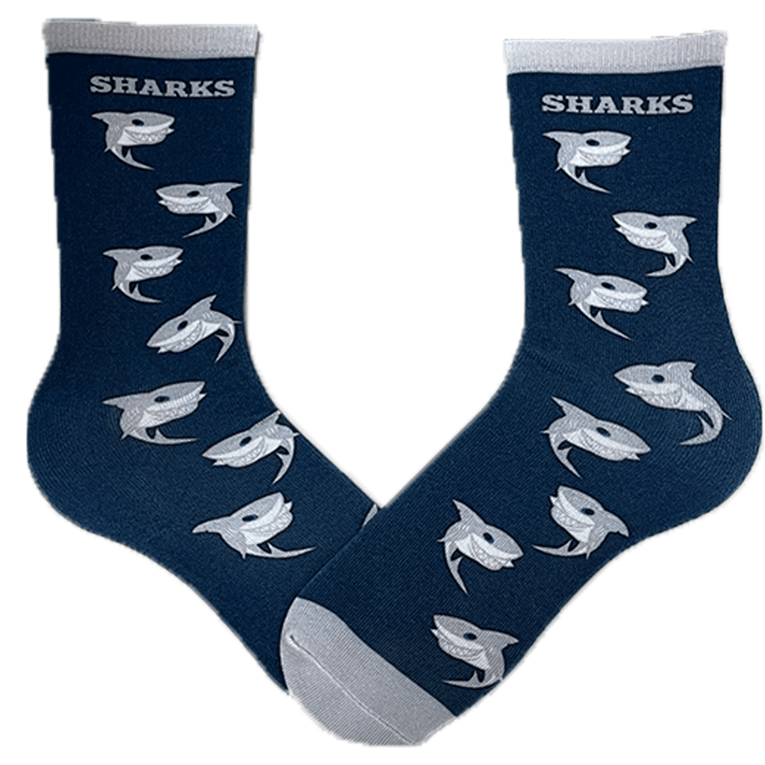 Shark Crew Socks Unisex Crew Sock One Size Fits Most / Grey
