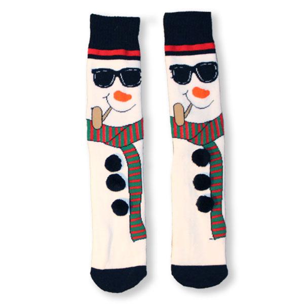 Cool Snowman Christmas Slipper Women’s Sock White