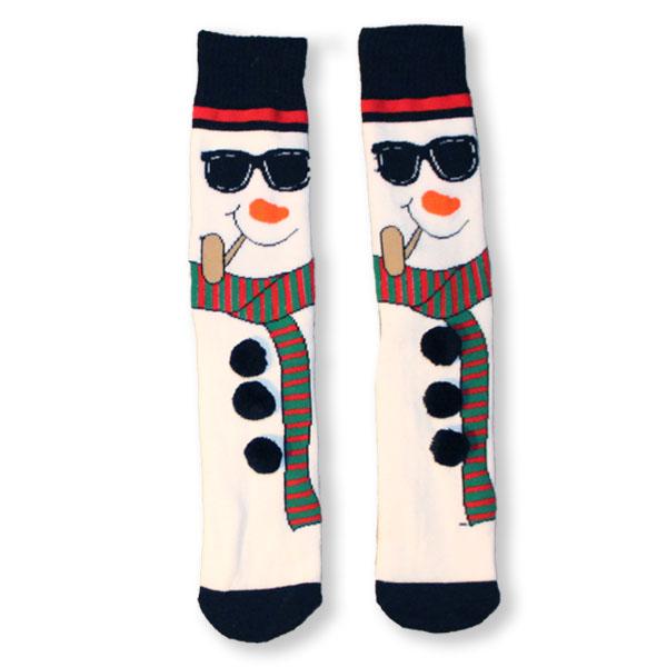 Cool Snowman Christmas Slipper Women’s Sock White
