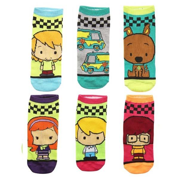 Scooby Doo 6 Pack Shortie Socks Teal