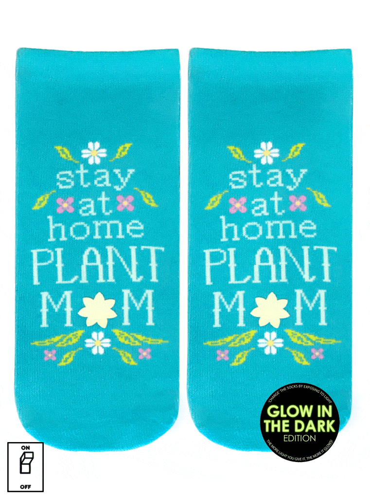 Plant Mom Ankle Socks Blue