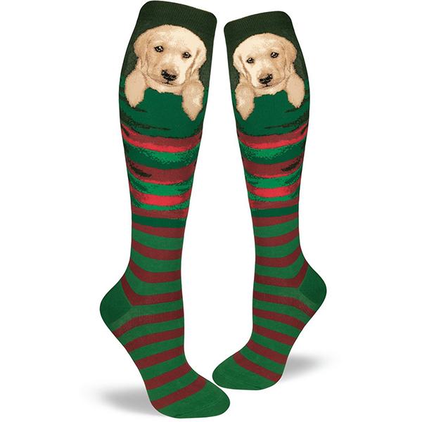 Stocking Pupper Women&#39;s Knee High Socks Green / Red