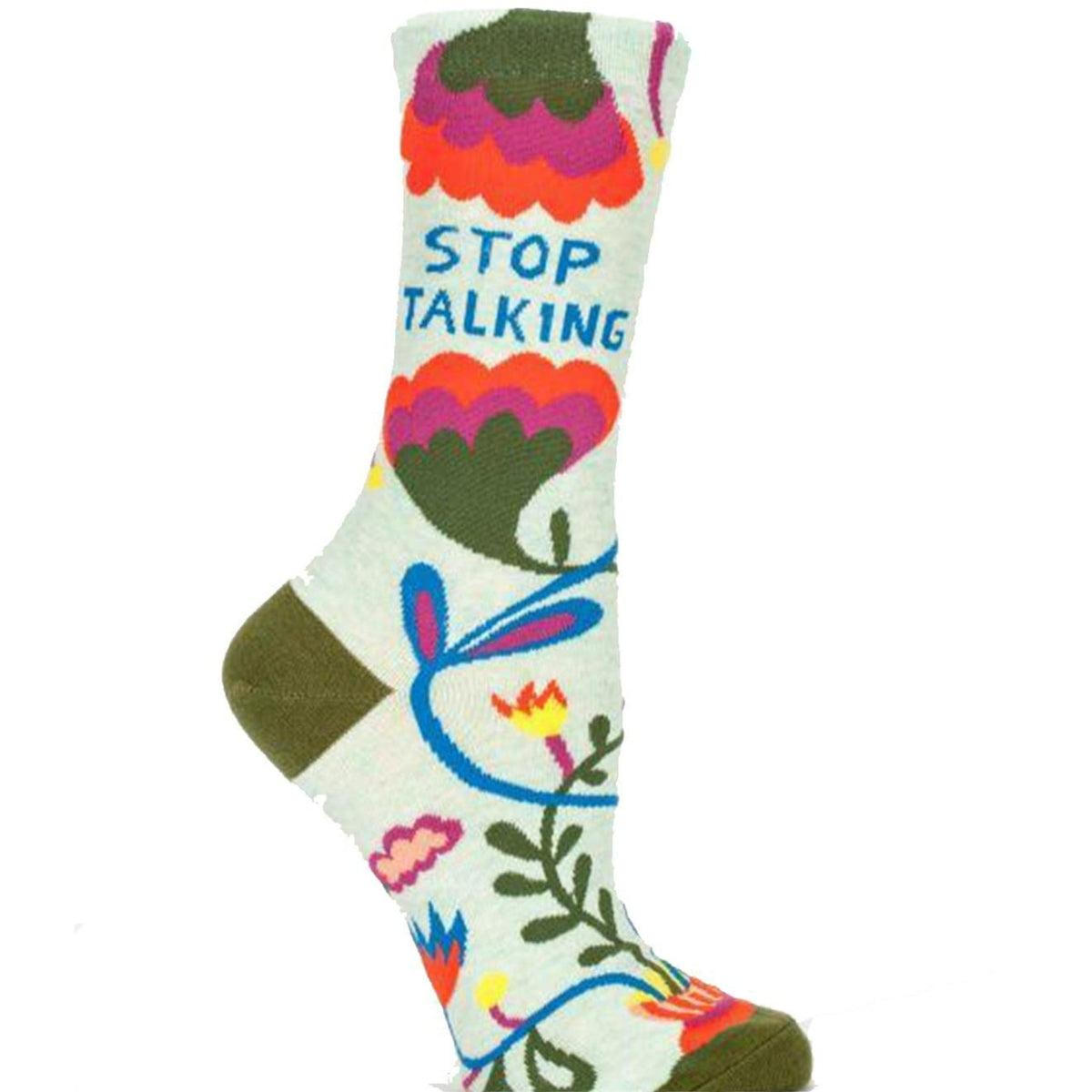 Stop Talking Socks Women&#39;s Crew Sock green