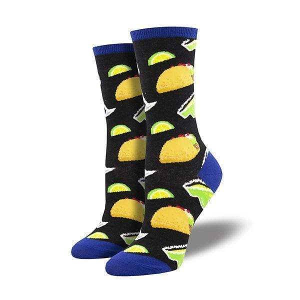 Tacos and Margaritas Women's Crew Sock Black