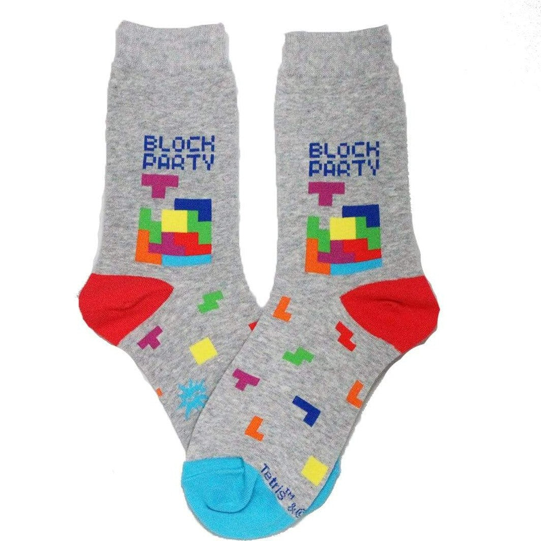 Tetris Block Party Crew Socks Men / Gray