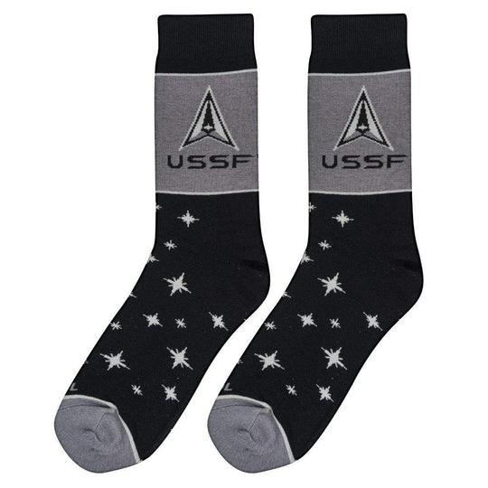 US Space Force Men's Crew Sock Black