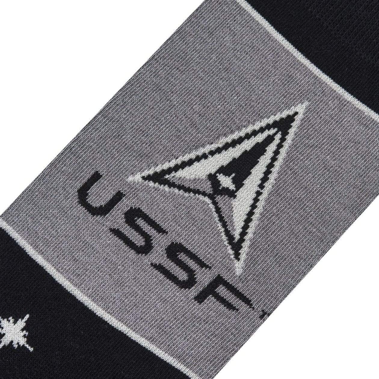 US Space Force Men's Crew Sock Black