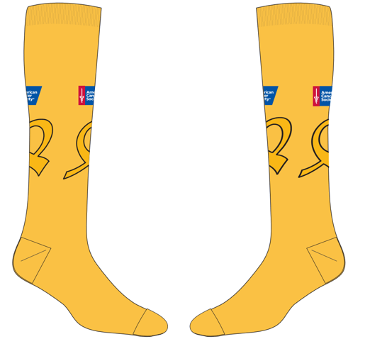 American Cancer Society Unisex Adult Football Knee High Sock Gold