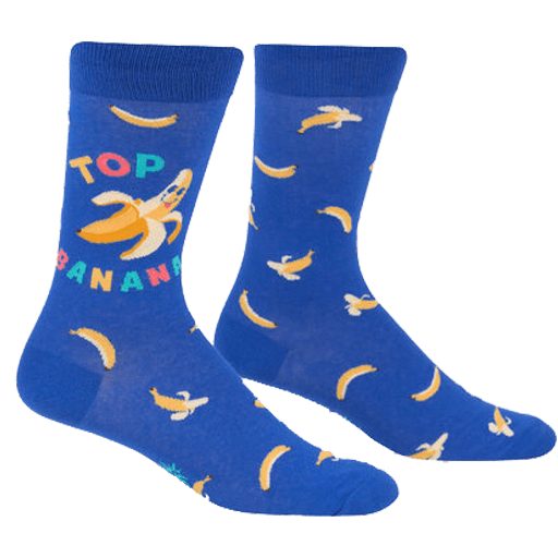 Top Banana Men's Crew Sock Blue