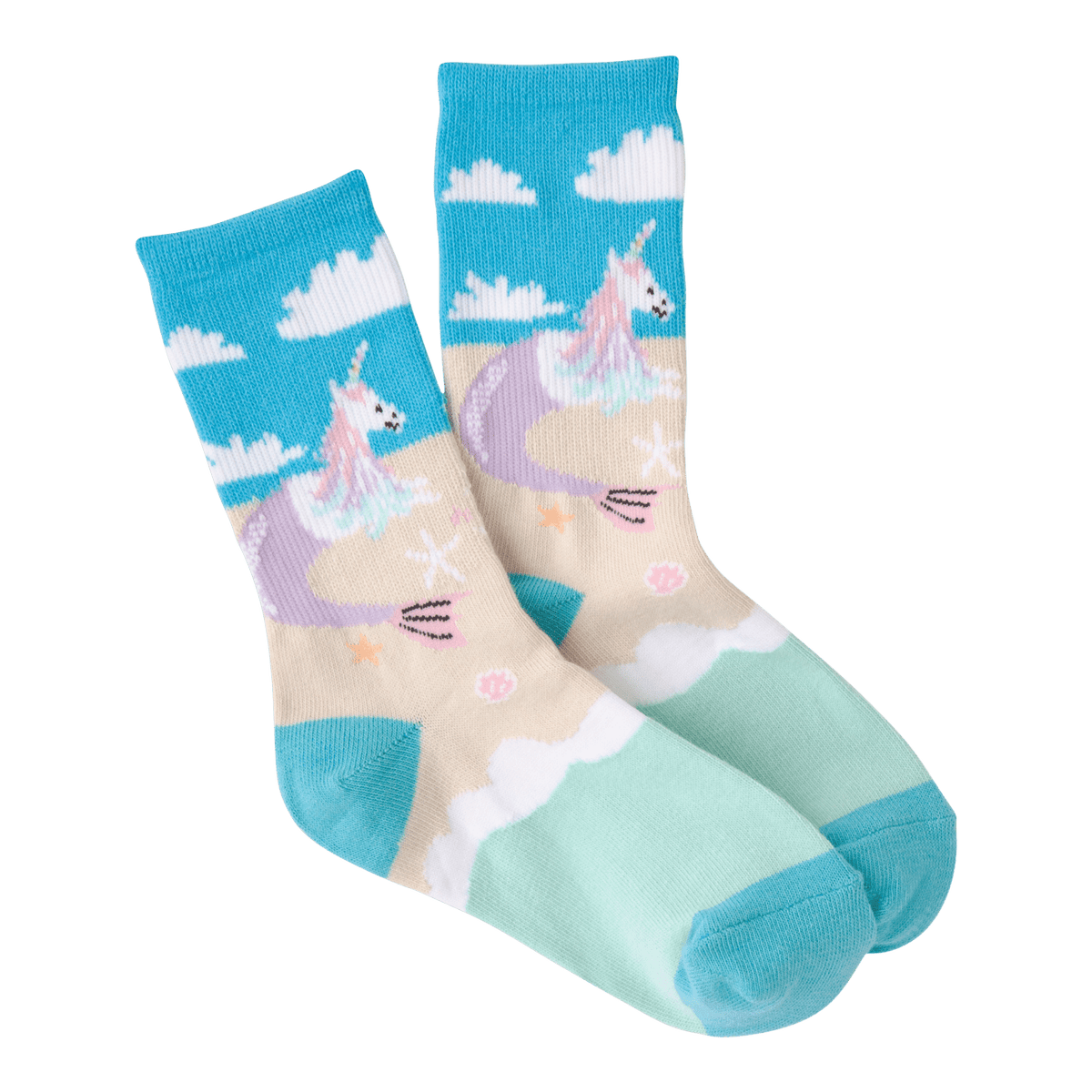Unicorn Mermaid Socks Children&#39;s Crew Sock Blue