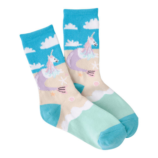 Unicorn Mermaid Socks Children's Crew Sock Blue