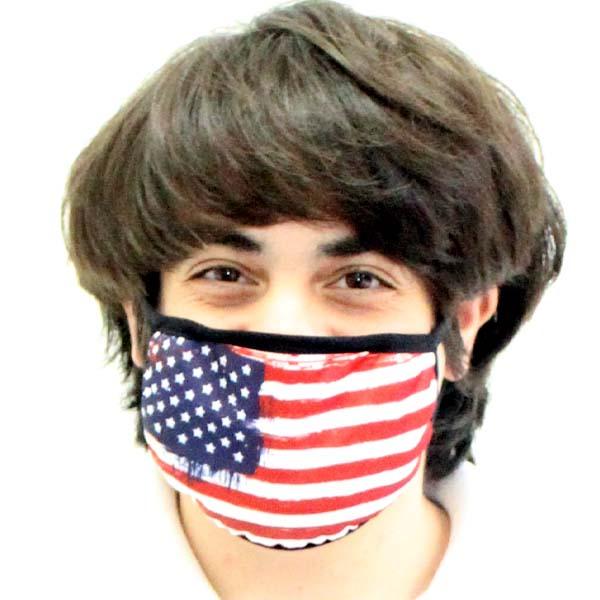 USA Flag Face Mask Red