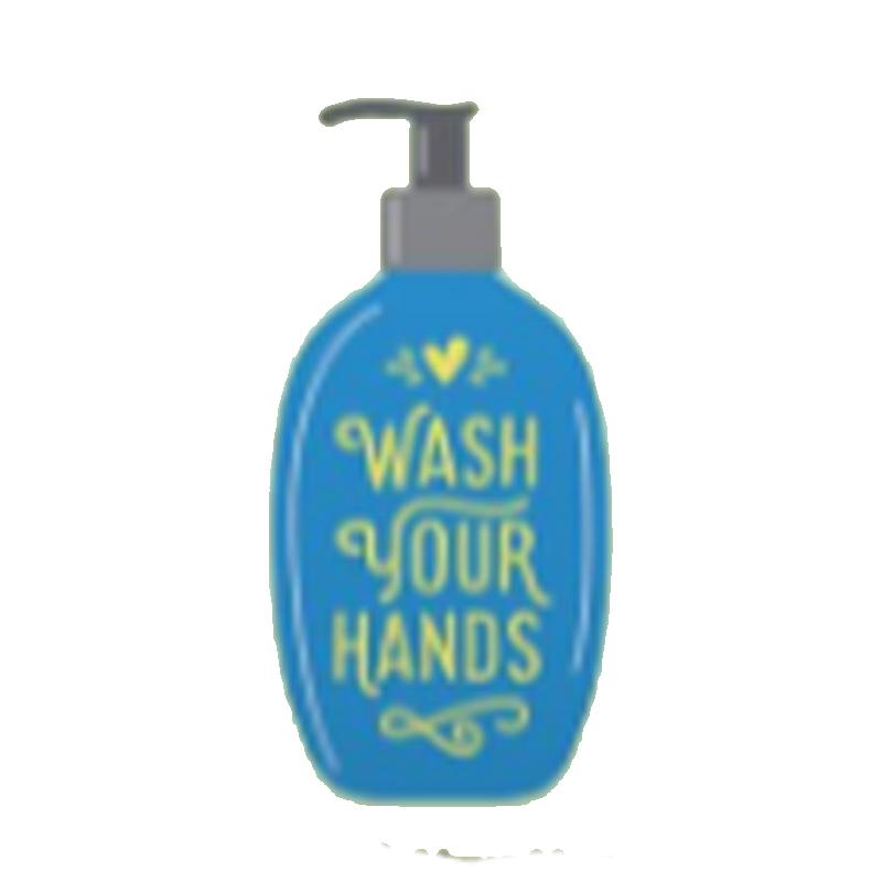 Wash Your Hands Sticker Blue