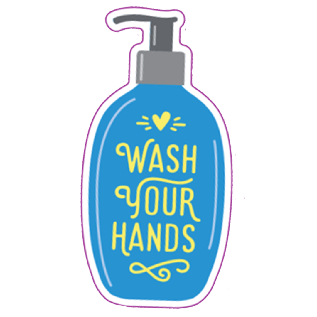 Wash Your Hands Sticker Blue