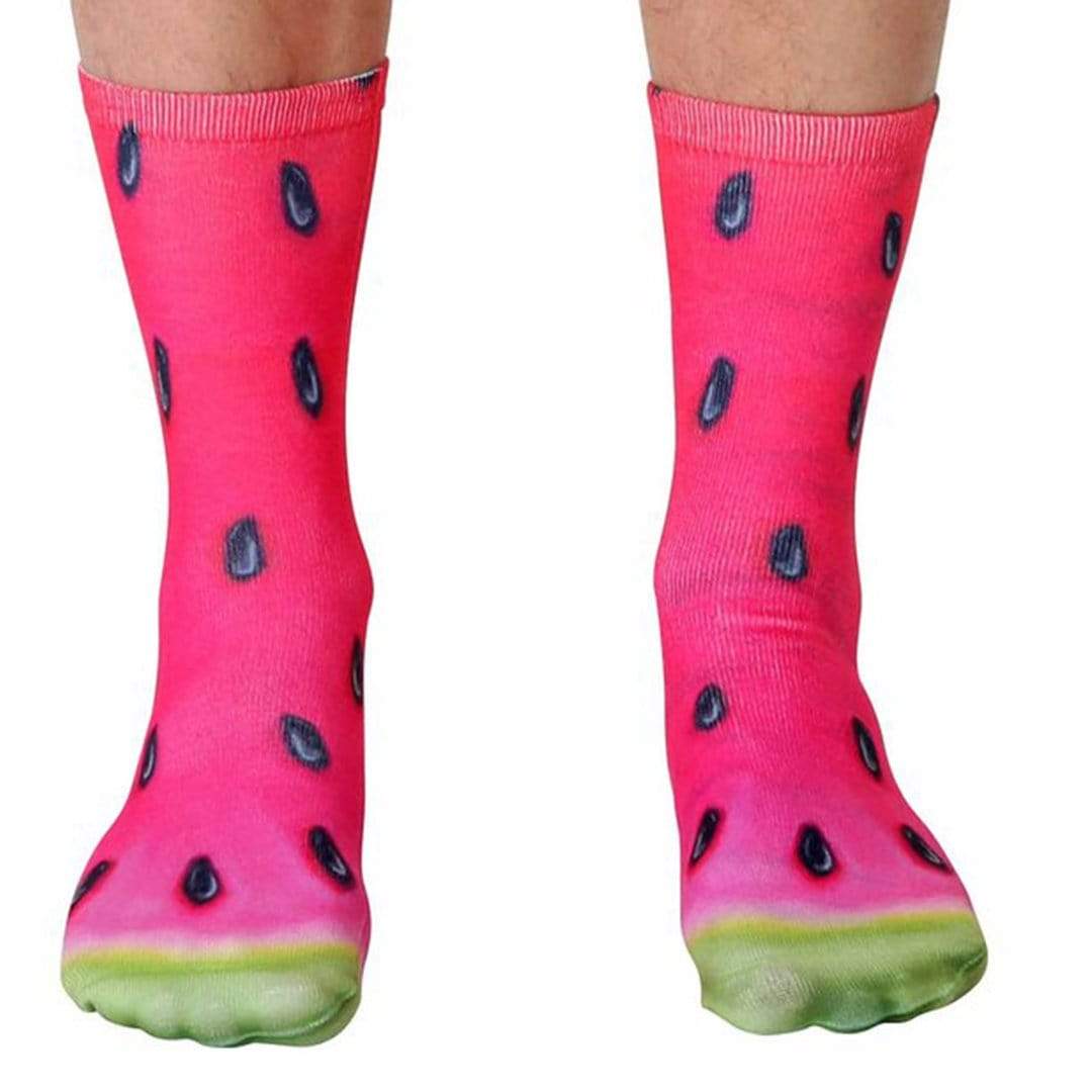 Watermelon Socks  Unisex Crew Sock Pink