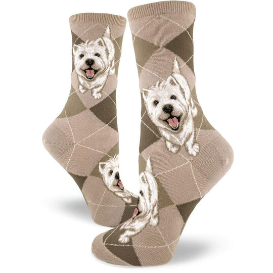 Westies Dog Socks Women's Crew Sock tan