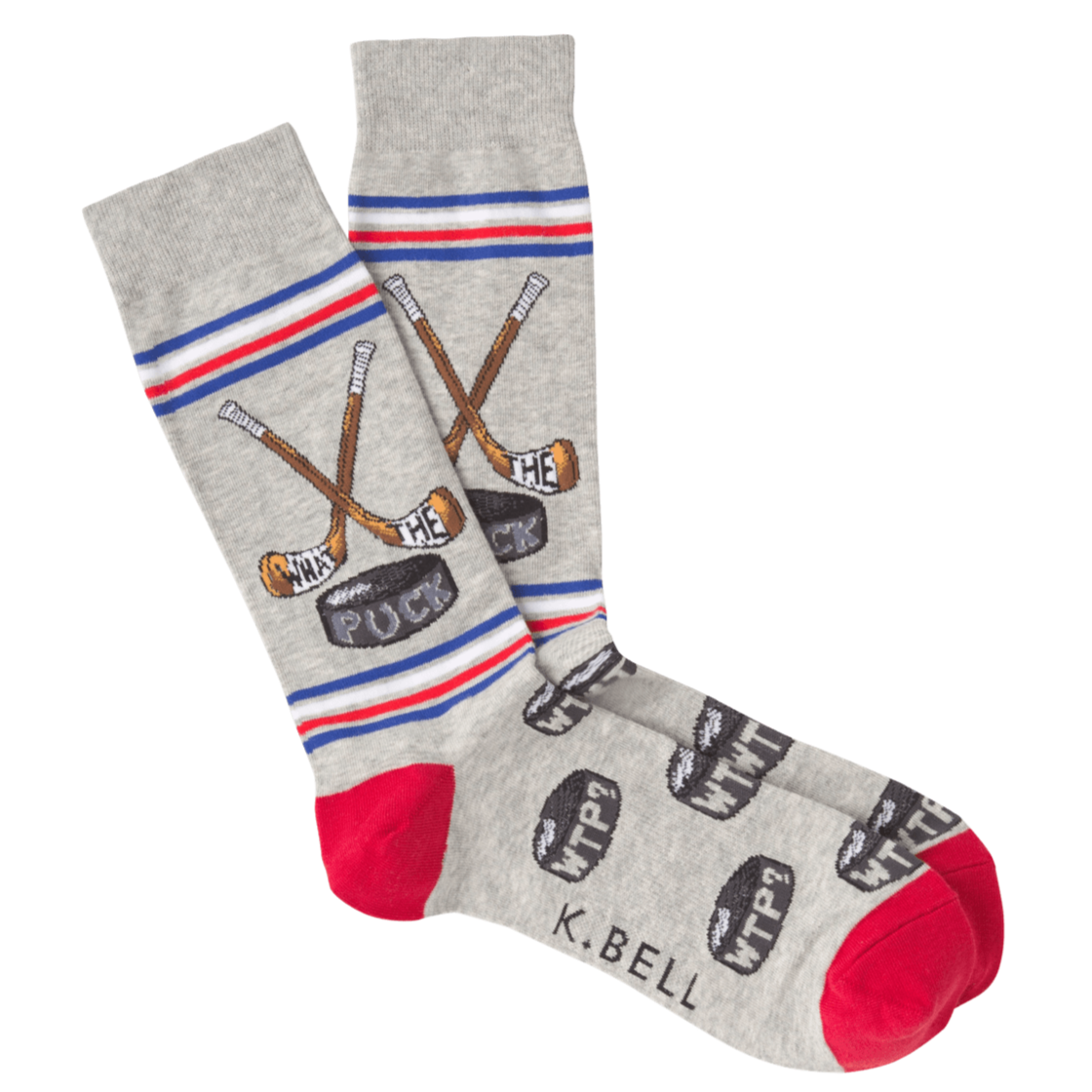 What The Puck Men's Crew Socks Grey