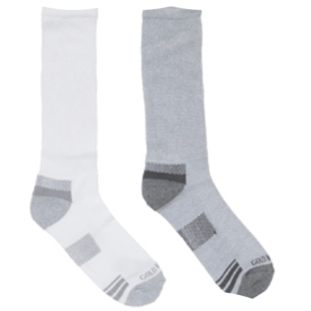 Diabetic Men's Athletic Crew Socks 2 Pack White