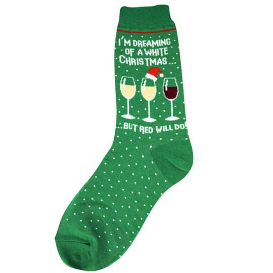 White Christmas Socks Women's Crew Sock green