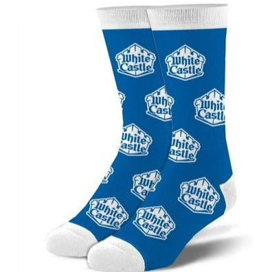 White Castle Men's Crew Sock Blue