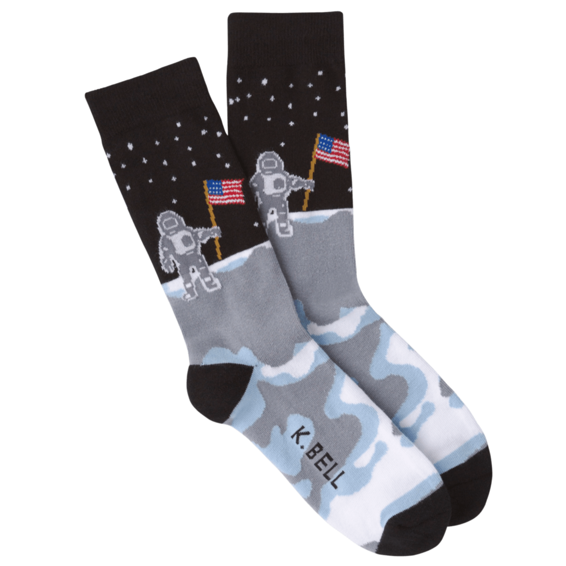 Man on the Moon Socks Men’s Crew Sock Black