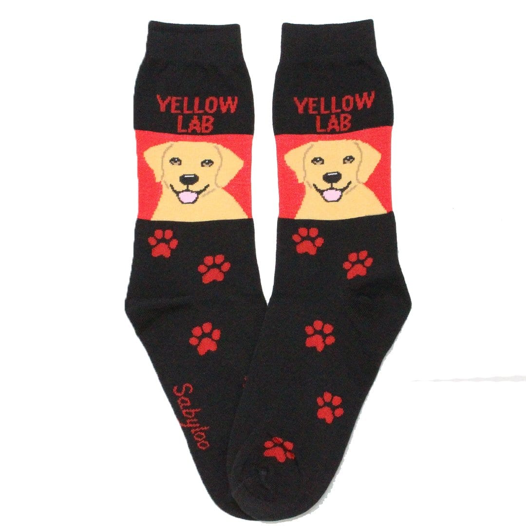 Yellow Lab Dog Crew Socks Women / black