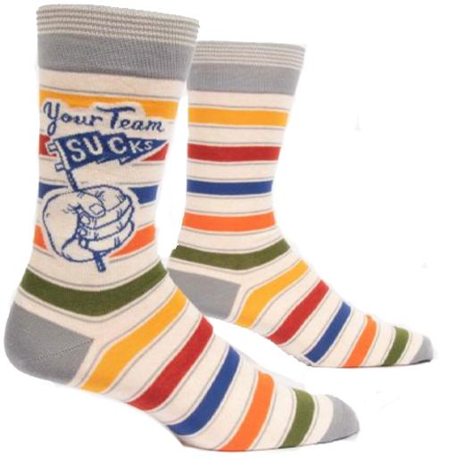 Your Team Sucks Socks Men’s Crew Sock Grey